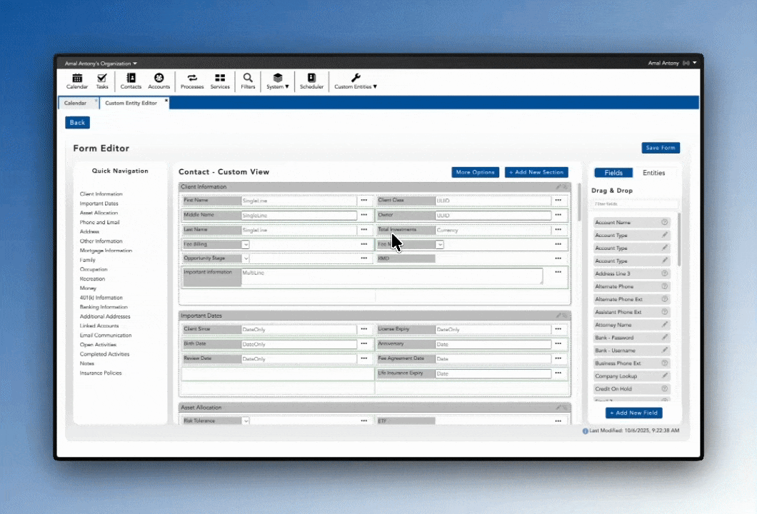 Create a new event field